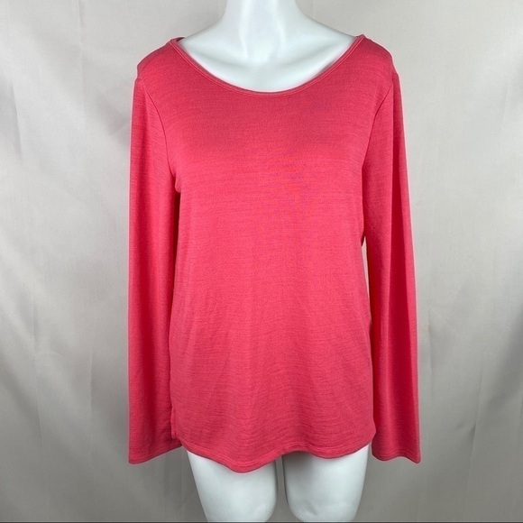Old Navy top pink long sleeved with criss cross back size medium - Picture 1 of 8